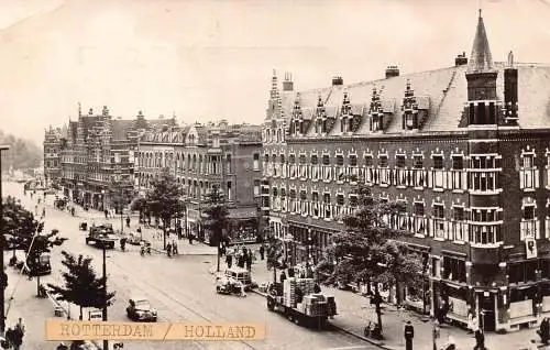 A204 Niederlande 1964 Rotterdam LKW Autos Hotel Schild Schiedamseweg Postkarte