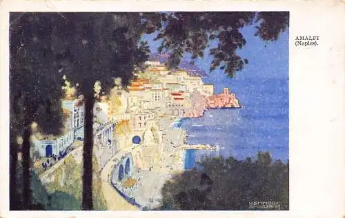 L292 Italien Amalfi 1938 signierte Vintage Postkarte
