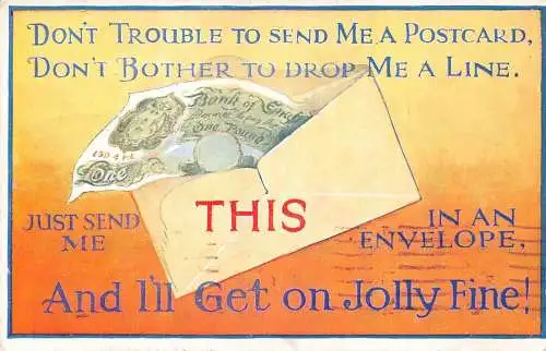 L293 Comic Humor Banknote 1947 Vintage Postkarte
