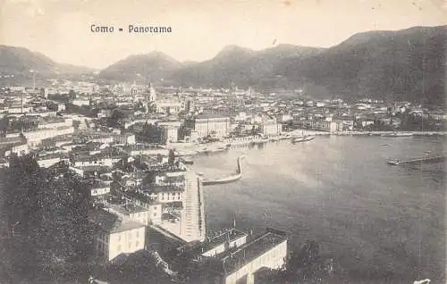 A205 Italien Como Panorama See Vintage Postkarte