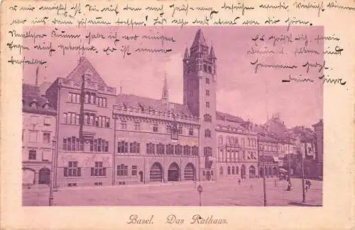 A205 Schweiz 1912 Basler Rathaus Rathaus Vintage Postkarte