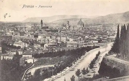 A205 Italien 1908 Firenze Florenz Panorama Vintage Postkarte