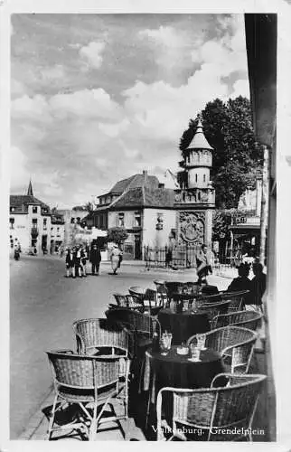 A206 Niederlande 1949 Valkenburg Grendelplein Restaurant Terrasse Postkarte