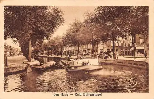 A206 Niederlande den Haag Haag Zuid Buitensingel Boote Kanal Postkarte