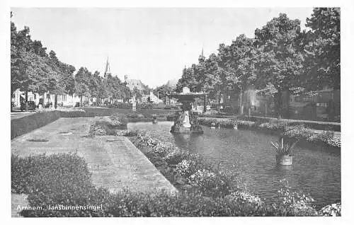 A206 Niederlande Arnheim Jansbinnensingel Garten Vintage Postkarte
