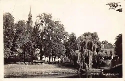 A207 Niederlande 1949 Zwolle Potgietersingel Park Vintage Postkarte