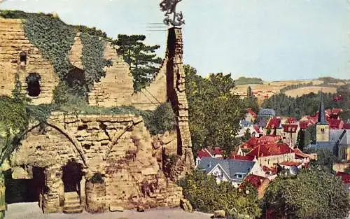 A207 Niederlande 1959 Ruinen und Panorama Valkenburg Vintage Postkarte
