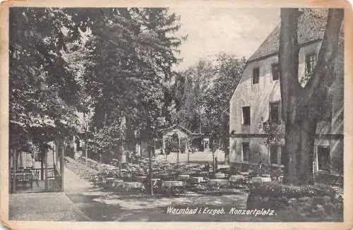 A208 Deutschland 1929 Warmbad i Erzgeb Konzertgarten Vintage Postkarte