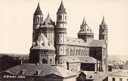 A208 Deutschland Wormser Dom Vintage Postkarte