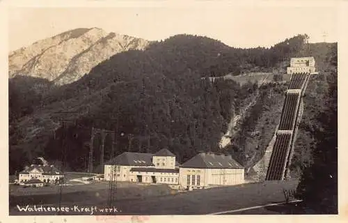 A208 Deutschland Waldrensee Kraftwerk Baustelle Vintage Postkarte