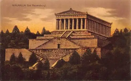 A209 Deutschland Walhalla Tempel bei Regensburg Vintage Postkarte