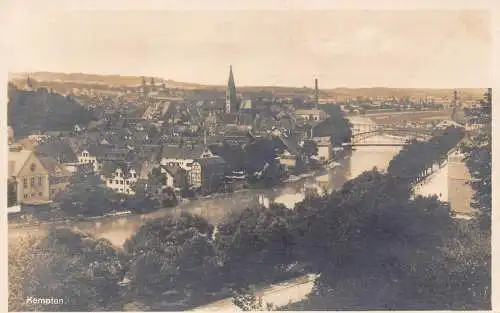 A208 Deutschland Fluss Kempten Gesamtansicht Vintage Postkarte