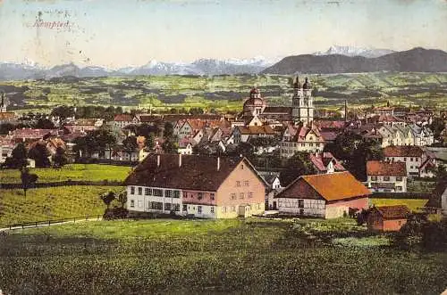 A208 Deutschland 1929 Kempten Gesamtansicht Vintage Postkarte