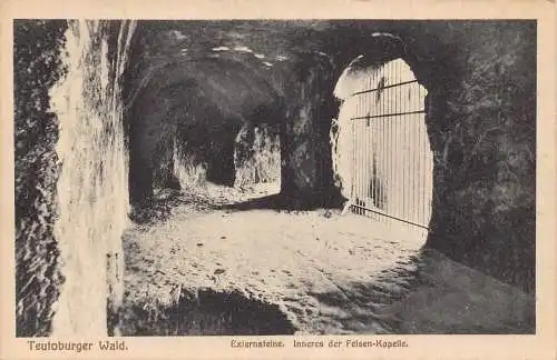 A209 Deutschland Teutonburger Wald Felsen Kapelle Interieur Vintage Postkarte