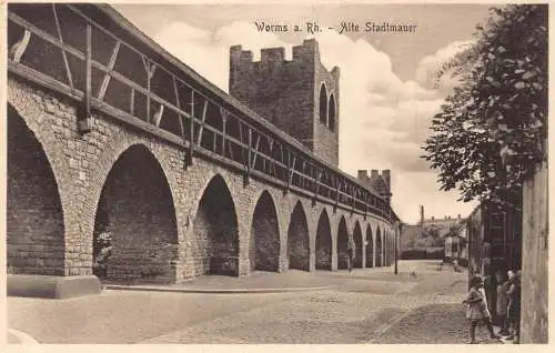 A209 Deutschland Worms a Rh Alte Stadtmauer Vintage Postkarte