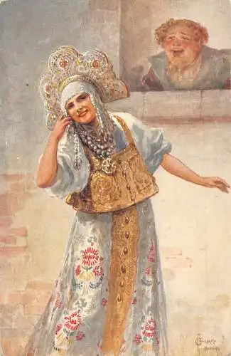 L487 Russland Art S Solomko Le Plaisant Vintage Postkarte