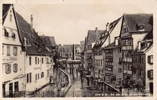 A210 Deutschland Ulm a D An der Blau Klein Venedig JFH Egele Shop Vintage Postkarte