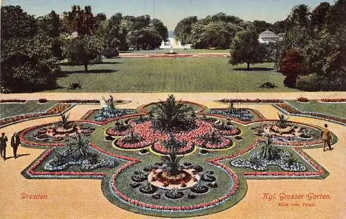 A211 Deutschland Dresden Kgl Großer Gartenschloss Vintage Postkarte