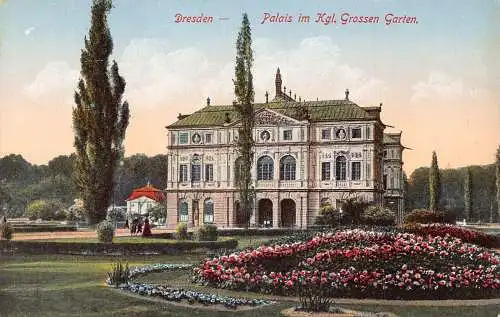 A211 Deutschland Schloss Dresden im Kgl Großen Garten Vintage Postkarte