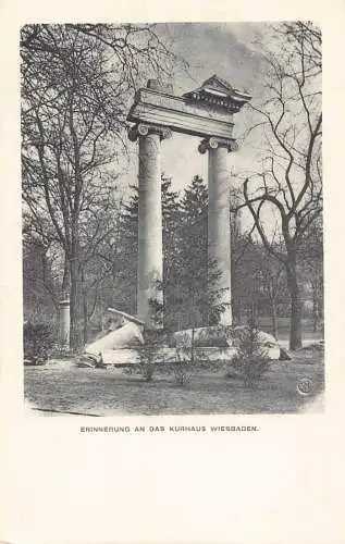 L124 Deutschland Erinnerung an Das Kurhaus Wiesbaden Vintage Postkarte