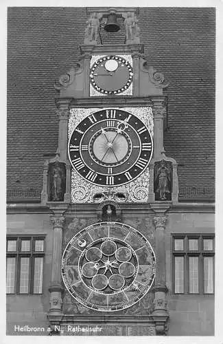 L124 Deutschland Heilbronn a N Rathausuhr Turmuhr RPPC Vintage Postkarte