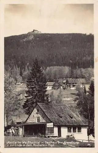 L050 Deutschland 1929 Partie im Weissbachtal Gathaus zur Abendburg Vintage Postkarte