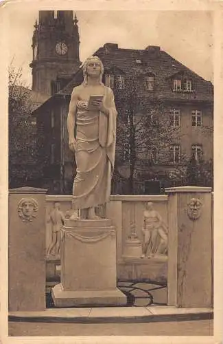 L050 Deutschland 1917 Schiller Statue Dresden Feldpost WWI Vintage Postkarte