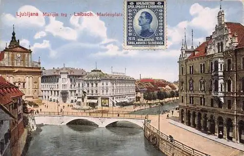 L148 Slowenien 1921 Ljubljana Vintage Postkarte