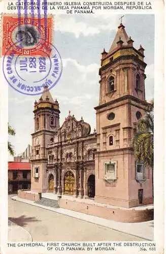 L148 Panama 1923 Kanalzone Kathedrale Vintage Postkarte