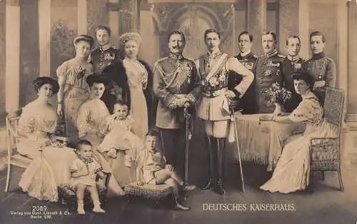 L062 Deutschland König Kaiser Wilhelm II und Familie Vintage Postkarte