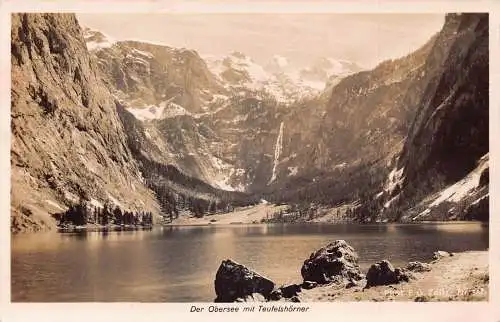 A213 Deutschland Der Obersee mit Teufelshoerner RPPC Vintage Postkarte
