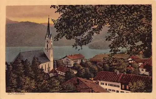 A215 Deutschland Schliersee Gesamtansicht Vintage Postkarte