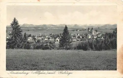 A215 Deutschland Lindenberg Allgäu mit Gebirge Passepartout Postkarte