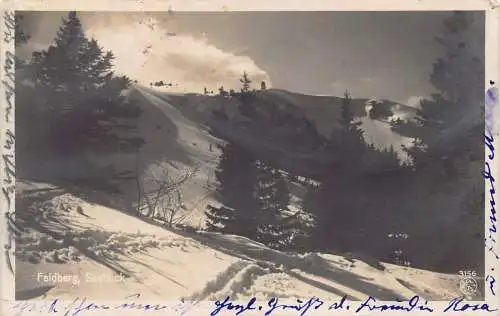 A215 Deutschland 1924 Feldberg Schwarzwald Schnee Skipiste Vintage Postkarte