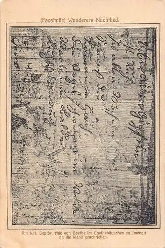 A216 Deutschland Lieder Wanderer Nachtlied geschrieben von Goethe Faksimile Postkarte