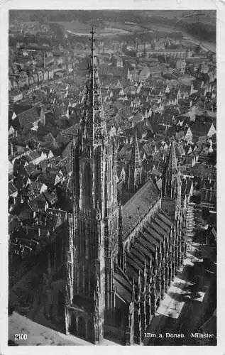 A217 Deutschland Ulma Donau Münster Dom RPPC Vintage Postkarte