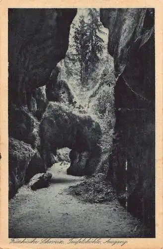 A217 Deutschland Fränkische Schweiz Teufelshöhle Ausgang Höhle Vintage Postkarte