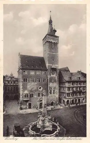 A217 Deutschland Würzburg Altes Rathaus Grafen Eckardturm Turm Postkarte