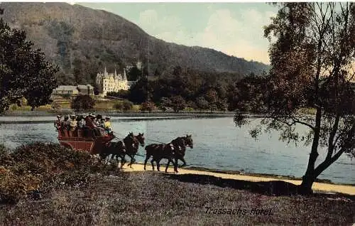A033 Schottland Trossachs Hotel 4 Pferdekutsche Vintage Postkarte