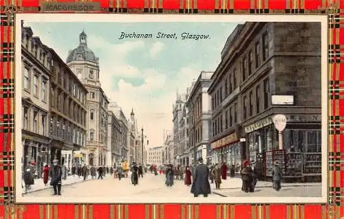 A031 Schottland Glasgow Buchanan Street Kodak Werbung Tartan Macgregor Postkarte