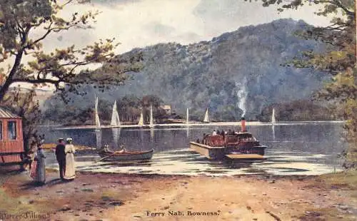 A032 Schottland Fähre Nab Bowness Steamboat Gemälde Schild Warren Villian Postkarte