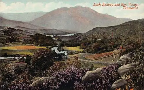 A030 Schottland Loch Achray und Ben Venue Trossachs Vintage Postkarte