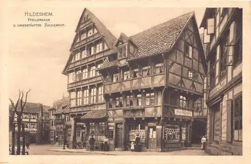 A028 Deutschland Hildesheim Pfeilerhaus Umgestuelpter Zuckerhut Laden Postkarte