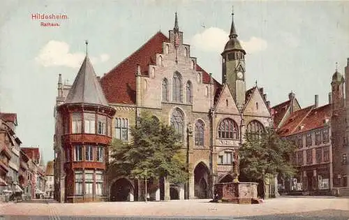A029 Deutschland Hildesheim Rathaus Vintage Postkarte