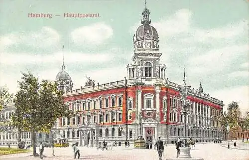 A026 Deutschland Hamburg Hauptpost Vintage Postkarte