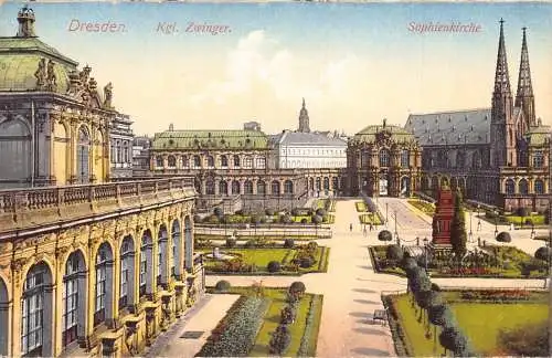 A027 Deutschland Dresden Sophienkirche Kirche Kgl Zwinger Kirche Vintage Postkarte