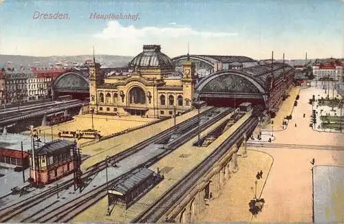 A027 Deutschland Dresden Hauptbahnhof Vintage Postkarte