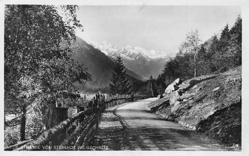 A220 Österreich Neue Straße Steinach bis Gschnitz Berg RPPC Vintage Postkarte