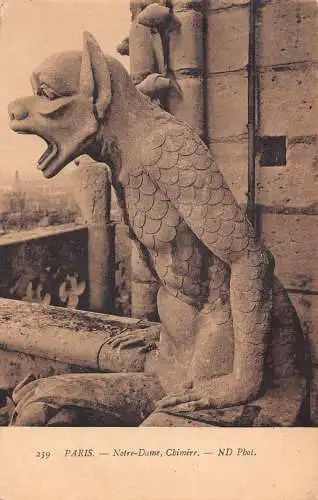 A838 Frankreich 1910 Paris Notre Dame Chimere Gargoyle Vintage Postkarte