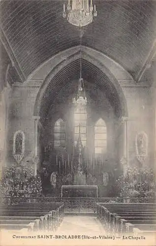 A840 Frankreich Orphelinat Saint Broladre Kapelle Vintage Postkarte